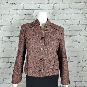 Carolina Herrera Purple Tweed Jacket